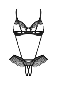 Body sexy Obsessive Carrola crotchless teddy black