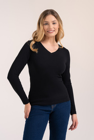 Moraj BD900-420-LV bluzka z długim rękawem V-neck black