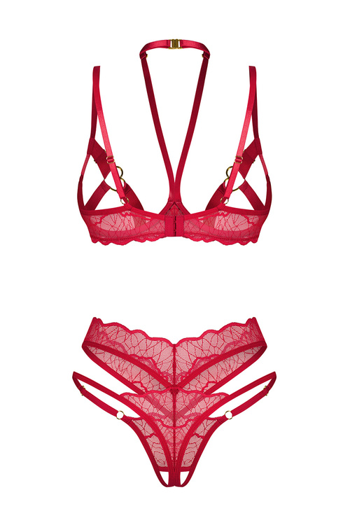 Komplet biustonosz + stringi Obsessive Cupide Desir 2-pcs set red