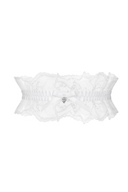 Obsessive Weddya garter podwiązka koronkowa z kokardką white