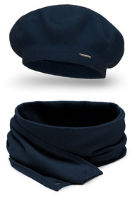 Vivisence 7005Kmpl Komplet beret+szalik, granatowy