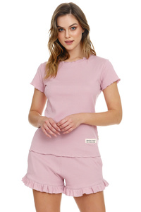 Doctor Nap PM.4315 piżama falowane wykończenie papaya