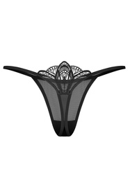 Obsessive Ezmee thong stringi z koronkowym tyłem black
