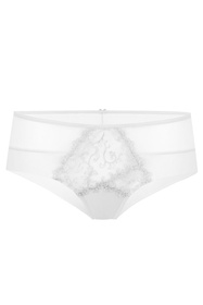 Le Vernis Romance LV-SZ20 szorty z tiulu i haftu biały