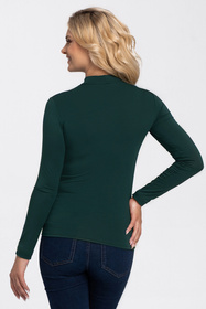 Babell Resta elegancka bluzka z golfem butelkowa zieleń