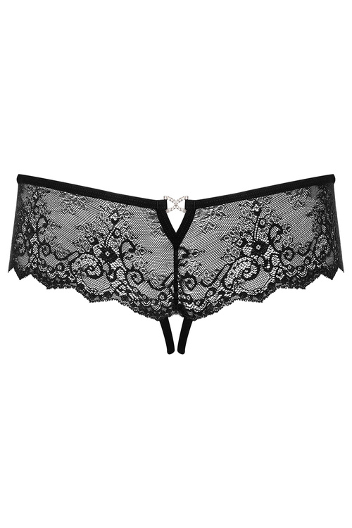 Obsessive Merossa crotchless panties Majtki figi otwarte, czarny