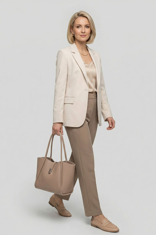 Vivisence T0021 torebka na ramię z klapką na magnes beige