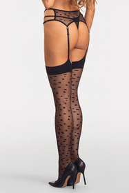 Obsessive Isinne pończochy z pasem jednoczęściowe black