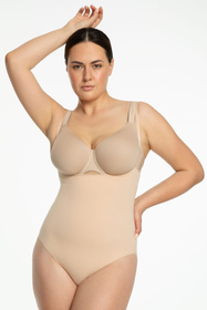 Body wyszczuplające Julimex 419 Seamless Body Open Bust beżowy