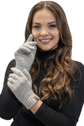 Vivisence 7014R Rękawiczki dzianinowe, jasnoszary