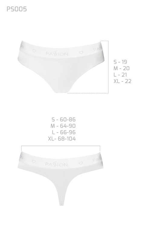 Passion PS005 Majtki stringi, white