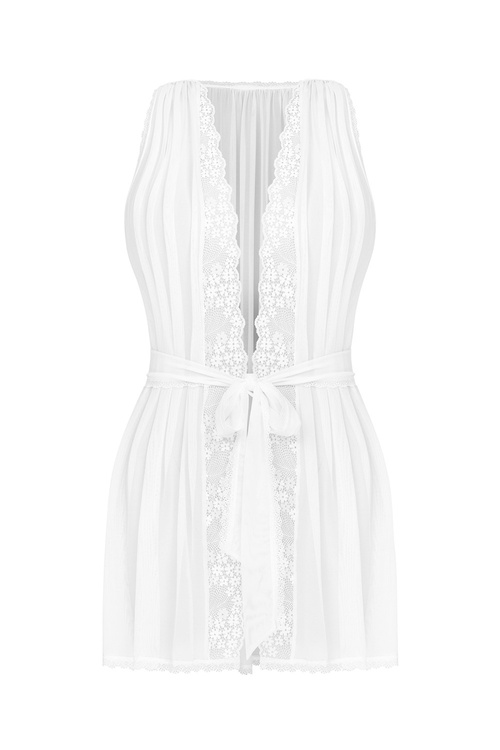 Nocna peniuar Obsessive Heavenlly peignoir biały
