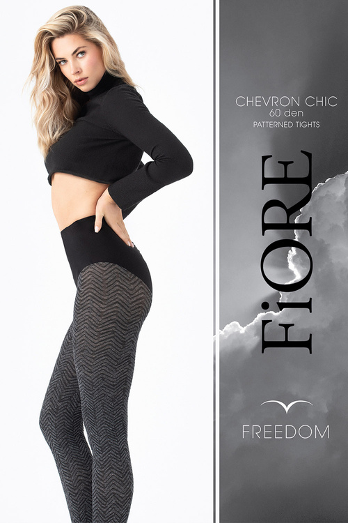 Fiore Chevron Chic 60 DEN G6076 Wyrób pończoszniczy rajstopy, melange