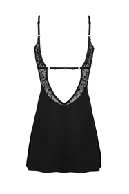 Nocna komplet koszulka + stringi Obsessive Bellastia chemise czarny 