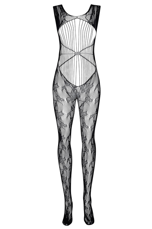 Beauty Night Kiara BN6591 bodystocking z ażurowym wzorem black