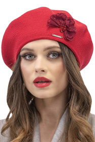 Vivisence 7036Kmpl Komplet beret+szalik, czerwony