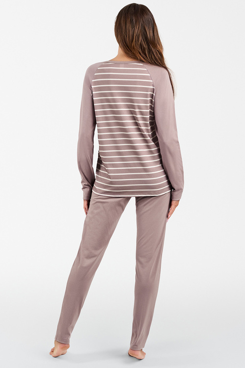 Nocna piżama Italian Fashion Oda dł.r. dł.sp. cappuccino