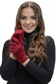 Komplet czapka+komin+rękawiczki Vivisence 7014 Kmpl+R bordowy