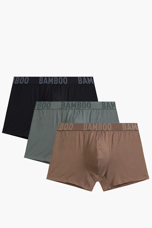 Bokserki Atlantic 3MH-215 3-pack khaki/czarny/beż