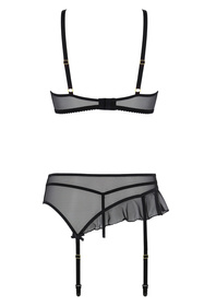 Komplet biustonosz + stringi + pas do pończoch Casmir Kitasana set black
