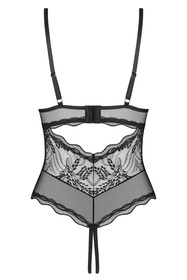 Obsessive Perisia crotchless teddy body z fiszbinami black