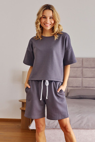 Komplet szorty + bluza Doctor Nap DRS.7220 fume
