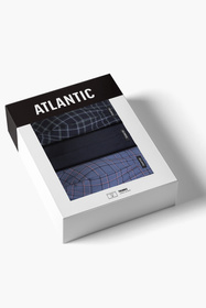 Atlantic 3MH-234 bokserki 3-pack z elastycznym pasem granat/granat/denim