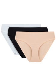 Vivisence 4011 3-pack Majtki figi, biały/czarny/beżowy