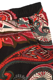 Vivisence 2063 piżama koszulowa z dekoracyjnym wzorem czarno-czerwony