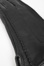 Vivisence 7209 rękawiczki skórzane z wełnianą podszewką, black
