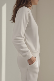 Vivisence 9004 bluza nierozpinana z okrągłym dekoltem biały