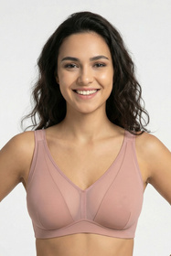 Vivisence 1088 biustonosz miękki z podtrzymaniem bocznym różowy