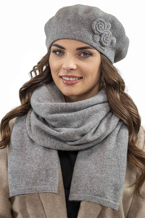 Vivisence 7037 Nakrycie głowy beret, szary