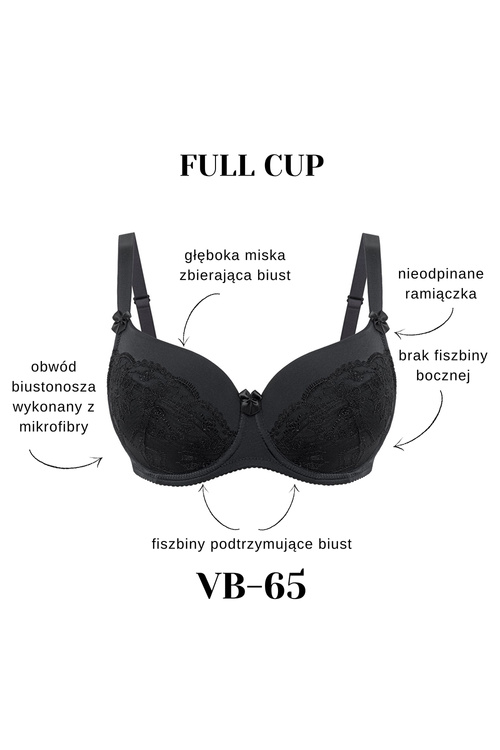 Biustonosz usztywniany Vena VB-65 czarny