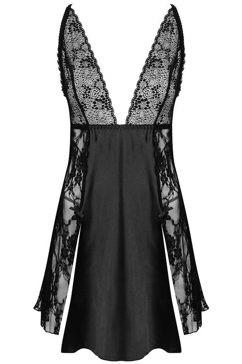 Beauty Night Delight chemise komplet koszulka i stringi black