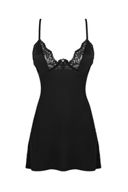 Nocna komplet koszulka + stringi Obsessive Bellastia chemise czarny 