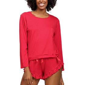 Nocna komplet koszulka + szorty Dkaren Ronnie czerwony