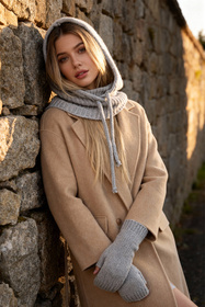 Kaptur balaclava Vivisence 70110 jasny szary