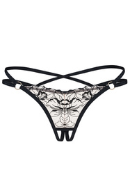 Obsessive Vila Blanes stringi otwarte z haftem multicolor