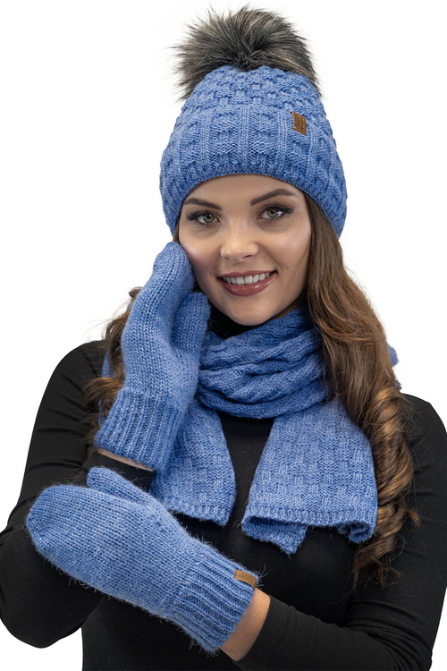 Rękawiczki dzianinowe z 1 palcem Vivisence 7015R jeans