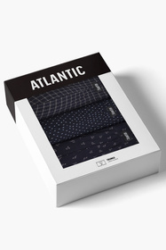 Atlantic 3MH-242 bokserki 3-pack bawełniane z nadrukiem, granatowy