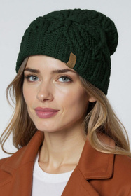 Czapka Vivisence 70112 butelkowa zieleń