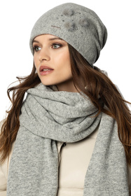 Czapka Vivisence 7091 jasnoszary 