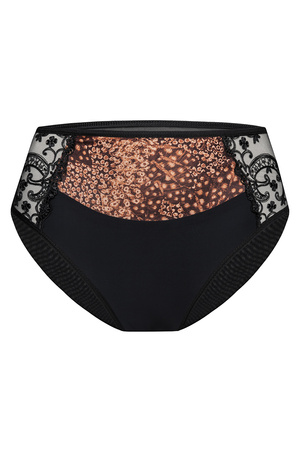 Vena VF-473 figi wysokie z koronkowymi wstawkami cynamon-czarny