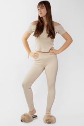 Komplet legginsy + bluzka Dkaren Bayo-Kpl beż