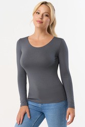 Bluzka klasyczna Babell Manati dł.r. stalowy