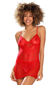 Dkaren Stacy Nocna komplet top + stringi, czerwony