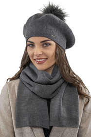 Vivisence 7035 Nakrycie głowy beret, ciemnoszary