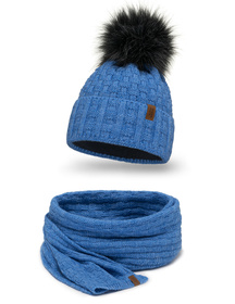 Vivisence 7015Kmpl Komplet czapka+szalik, jeans