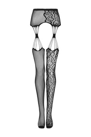 Wyrób pończoszniczy pończochy z pasem Obsessive S821 stockings czarny